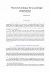 Research paper thumbnail of Theorie et pratique de la sociologie pragmatique