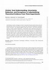 Research paper thumbnail of Victims' Goal Understanding, Uncertainty Reduction, and Perceptions in Cyberbullying: Theoretical Evidence From Three Experiments