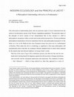 Research paper thumbnail of MODERN ECCLESIOLOGY and the PRINCIPLE of LAÏCITÉ