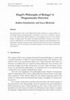 Research paper thumbnail of Hegel’s philosophy of biology? A Programmatic Overview