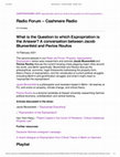 Research paper thumbnail of What is the Question to which Expropriation is the Answer? A conversation between Jacob Blumenfeld and Pavlos Roufos