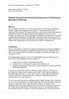 Research paper thumbnail of Student involvement and learning outcome in professional education in Norway