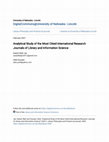 Research paper thumbnail of Analytical Study of the Most Citied International Research Journals of Library and Information Science