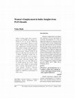 Research paper thumbnail of Women's Employment in India: Insights from PLFS Results