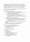 Research paper thumbnail of PhD topics Digital FRT