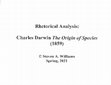 Research paper thumbnail of Lecture: Darwin's Origin of Species