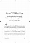 Research paper thumbnail of Hiram, YHWH and Baal: Freemasonry and the Ancient Northwest Semitic Literary Tradition