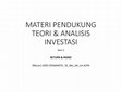 Research paper thumbnail of MATERI PENDUKUNG TEORI & ANALISIS INVESTASI