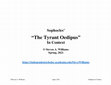 Research paper thumbnail of Lecture: "The Tyrant Oedipus" In Context