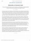 Research paper thumbnail of Maimonides as Community Leader