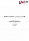 Research paper thumbnail of Confirming "Ethical" Approach to Research