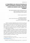 Research paper thumbnail of A CONSCIÊNCIA DA VIDA NA FILOSOFIA DE SANTO AGOSTINHO DE HIPONA: UM OLHAR ACERCA DA RAZÃO E DAS PAIXÕES DO HOMEM