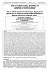 Research paper thumbnail of Effects of Risk Identification Strategy in Supply Chain Operations on the Performance of a National Referral Medical Institution in Nairobi, Kenya