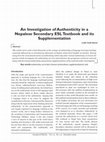 Research paper thumbnail of An Investigation of Authenticity in a Nepalese Secondary ESL Textbook and its Supplementation