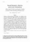 Research paper thumbnail of Equal respect, liberty, and civic friendship: Why liberal public justification needs a dual understanding of reciprocity