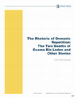 Research paper thumbnail of The Rhetoric of Demonic Repetition: The Two Deaths of Osama Bin Laden and Other Stories