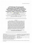 Research paper thumbnail of A Problematic Tyrannosaurid (Dinosauria: Theropoda) Skeleton and Its Implications for Tyrannosaurid Diversity in the Horseshoe Canyon Formation (Upper Cretaceous) of Alberta