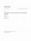 Research paper thumbnail of Good Practice Framework for Research Training in Australia