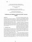 Research paper thumbnail of Veriﬁcation and Validation Activities for DC/DC Converter Models