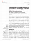 Research paper thumbnail of Differential Subjective Experiences in Learners and Non-learners in Frontal Alpha Neurofeedback: Piloting a Mixed-Method Approach