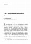 Research paper thumbnail of États et Propriétés Des Déclinaisons Arabes