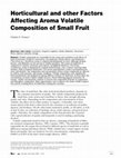 Research paper thumbnail of Horticultural and other Factors Affecting Aroma Volatile Composition of Small Fruit