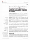 Research paper thumbnail of Assessing Psychological Resilience: Development and Psychometric Properties of the English and Dutch Version of the Resilience Evaluation Scale (RES)