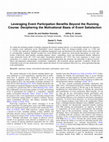 Research paper thumbnail of Leveraging Event Participation Benefits Beyond the Running Course: Deciphering the Motivational Basis of Event Satisfaction.