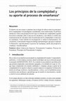 Research paper thumbnail of Los principios de la complejidad y su aporte al proceso de enseñanza