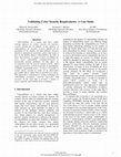 Research paper thumbnail of Validating Cyber Security Requirements: A Case Study