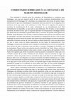 Research paper thumbnail of COMENTARIO SOBRE QUE ES LA METAFISICA DE MARTIN HEIDEGGER