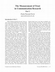 Research paper thumbnail of The Measurement of Trust in Communication Research - Part 2