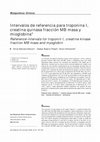 Research paper thumbnail of Reference intervals for troponin I, creatine kinase fraction MB mass and myoglobin