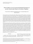 Research paper thumbnail of Effect of salinity on survival, growth and biochemical parameters in juvenile Lebranch mullet Mugil liza (Perciformes: Mugilidae)