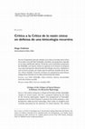 Research paper thumbnail of Crítica a la Crítica de la razón cínica: en defensa de una kinicología recursiva