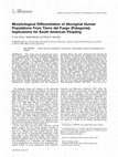 Research paper thumbnail of Morphological differentiation of aboriginal human populations from Tierra del Fuego (Patagonia): implications for South American peopling