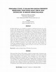 Research paper thumbnail of PENGARUH COVID-19 DALAM FIKIH IBADAH PERSPEKTIF NEUROSANS: STUDI KASUS SALAT JUM'AT SHAF DISTANCING DI MASJID SUNAN KALIJAGA