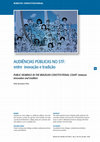 Research paper thumbnail of Audiências púbicas no STF: entre inovação e tradição