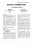 Research paper thumbnail of Implementing Knowledge Management in Higher Educational Institutions in India: A Conceptual Framework