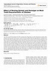 Research paper thumbnail of Effect of Rearing System and Genotype on Meat Yield Characteristics of Chicken