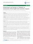 Research paper thumbnail of Government use licenses in Thailand: an assessment of the health and economic impacts