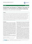 Research paper thumbnail of Government use licenses in Thailand: The power of evidence, civil movement and political leadership