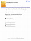 Research paper thumbnail of Trauma, Narratives, Institutions: Transdisciplinary Dialogues