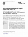 Research paper thumbnail of High carrier frequency of the GJB2 mutation (35delG) in the north of Iran