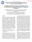 Research paper thumbnail of Examining the Problem Frequency and Criticality Rate of an Online Health Sensitization Portal Built for Laptops and Smartphones