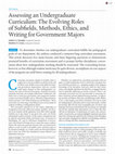 Research paper thumbnail of Assessing an Undergraduate Curriculum: The Evolving Roles of Subfields, Methods, Ethics, and Writing for Government Majors