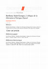 Research paper thumbnail of Recension de l'ouvrage L'éthique d ela libération d'Enrique Dussel de B. Saint-Georges