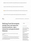 Research paper thumbnail of Defining Food Sovereignty amidst fires and agrarian transformations: agro-industrial and government fallacies in Bolivia