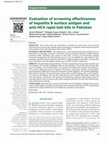 Research paper thumbnail of Evaluation of screening effectiveness of hepatitis B surface antigen and anti-HCV rapid test kits in Pakistan