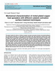 Research paper thumbnail of Mechanical characterization of nickel plated copper heat spreaders with different catalytic activation surface treatment techniques